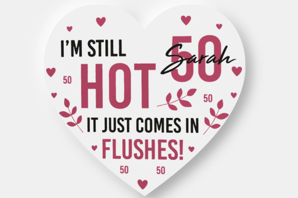 Fabulous Funny 50th Heart Gift Graphics for Crafts