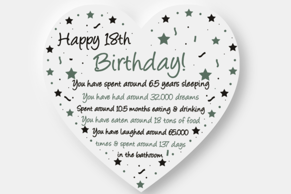 Funny 18th Heart Card for Son Daughter – Graphics for Crafts