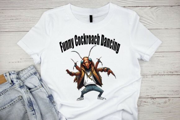 Funny Cockroach Dancing Streetwear PNG for Graphics and Crafts