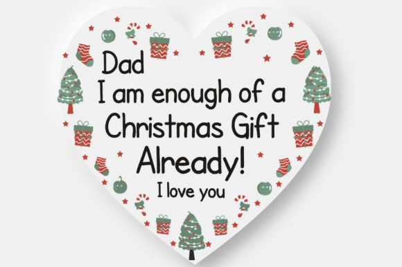 Funny Dad Christmas Heart Graphic for Crafts and Graphics
