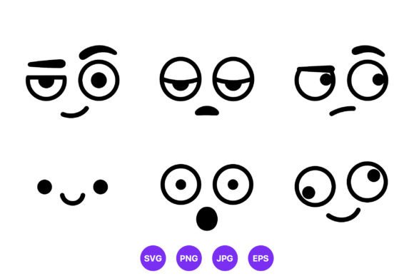 Funny Face Vector Set for Graphics and Crafts