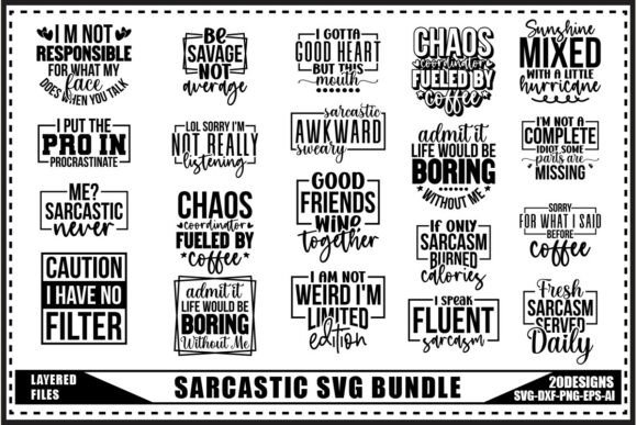 Funny Sarcastic Bundle for Graphics and Crafts