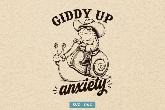 Giddy Up Anxiety SVG PNG Trendy Design for Graphics and Crafts