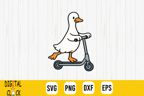 Goose Scooter Animal Goose Meme SVG for Crafts and Graphics