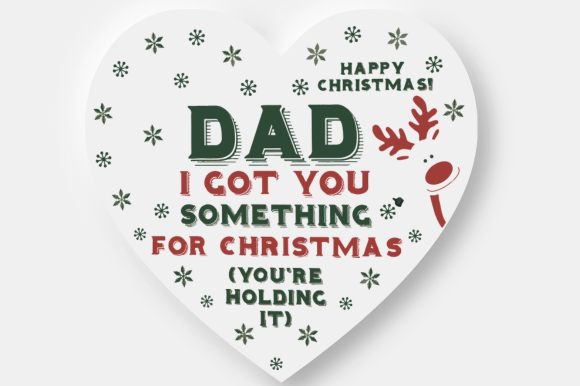Humorous Dad Christmas Heart SVG for Crafts and Graphics