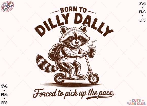 Lazy Humor Raccoon Graphic for Crafts and Digital Products