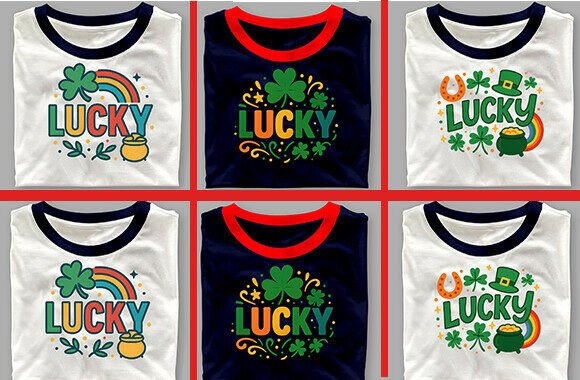 St Patrick’s Day Lucky SVG T-Shirt Bundle for Crafts and Graphics